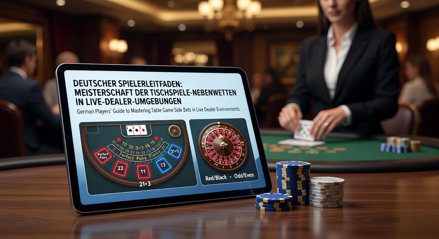 Live-Dealer-Tisch mit Side-Bet-Optionen bei Blackjack in einem Online-Casino, beleuchtet von professionellen Dealern und digitalen Wetten