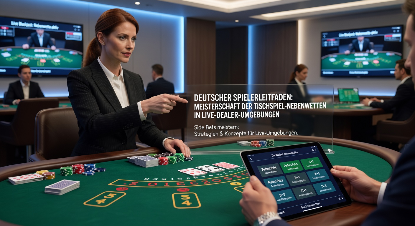 Detaillierter Screenshot einer Live-Blackjack-Session mit aktiven Side-Bets wie Perfect Pairs und Insurance, inklusive Chat-Funktion und Dealer