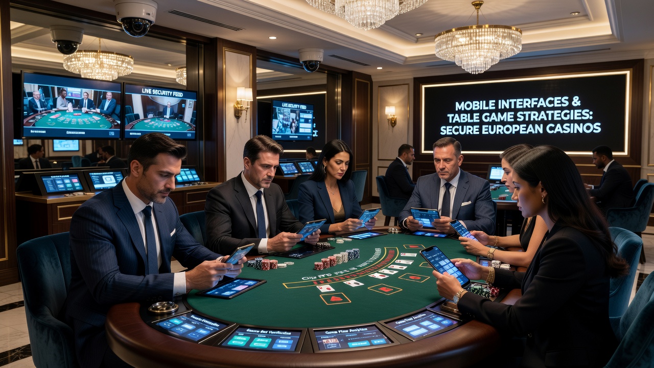 Sichere mobile Casino-Umgebung mit Fokus auf Tischspiel-Interfaces und Sicherheitsindikatoren