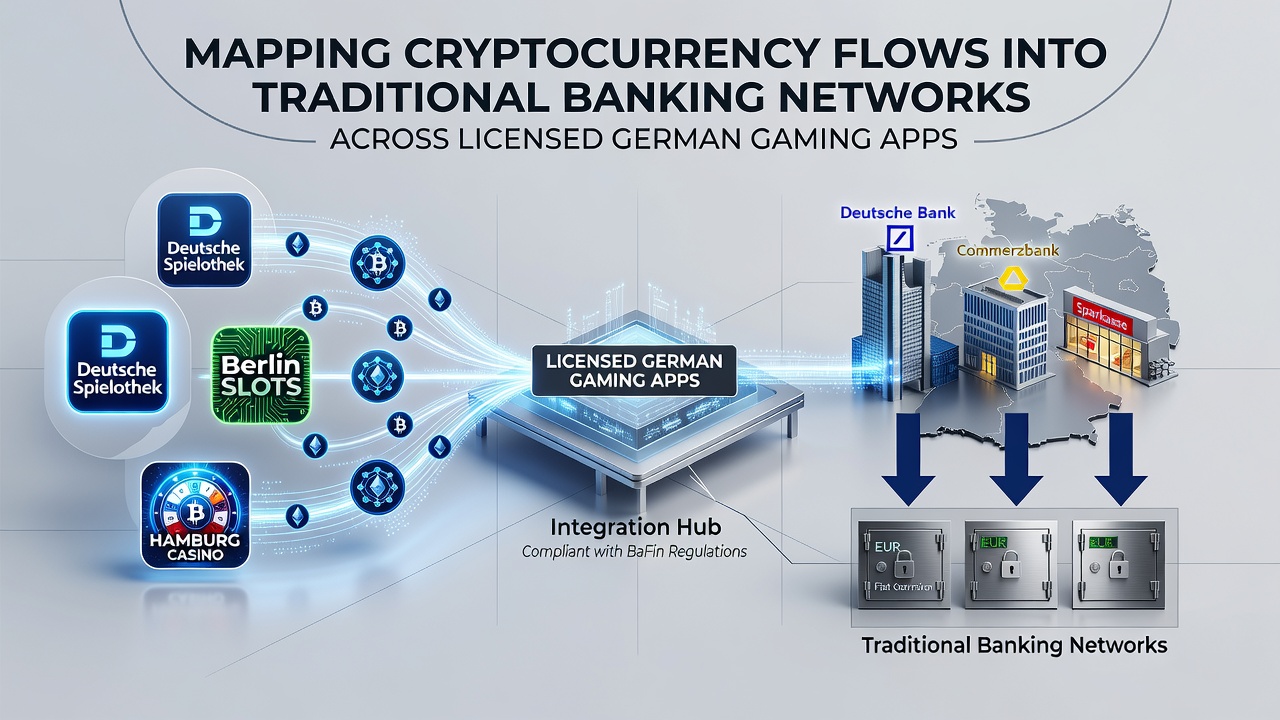 Darstellung der technischen Schnittstellen zwischen Kryptowährungen und Banknetzwerken in deutschen Apps
