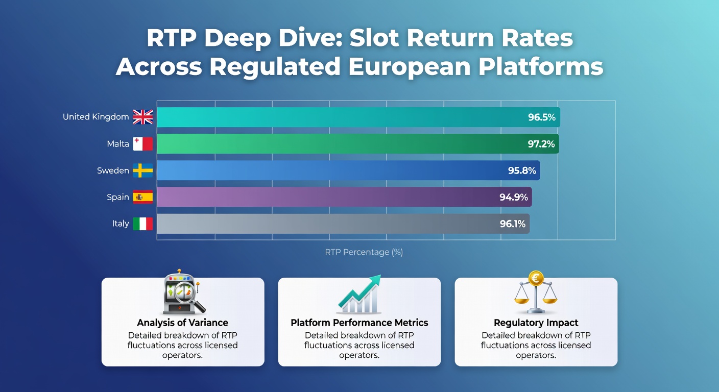 Grafik mit RTP-Vergleichstabelle für europäische Slot-Plattformen, die durchschnittliche Rücklaufquoten von 94-97 Prozent zeigt