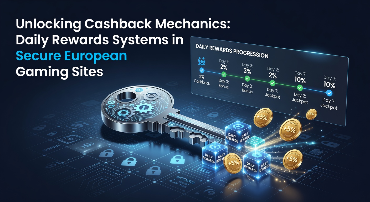 Darstellung eines Cashback-Systems mit Münzen und Prozentzeichen auf einem sicheren europäischen Casino-Hintergrund